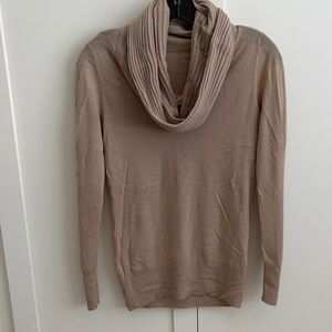 Women's Tan Cowl Neck Sweater